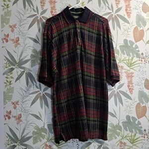 Dockers Golf Multicolor Plaid Polo Shirt Size Medium